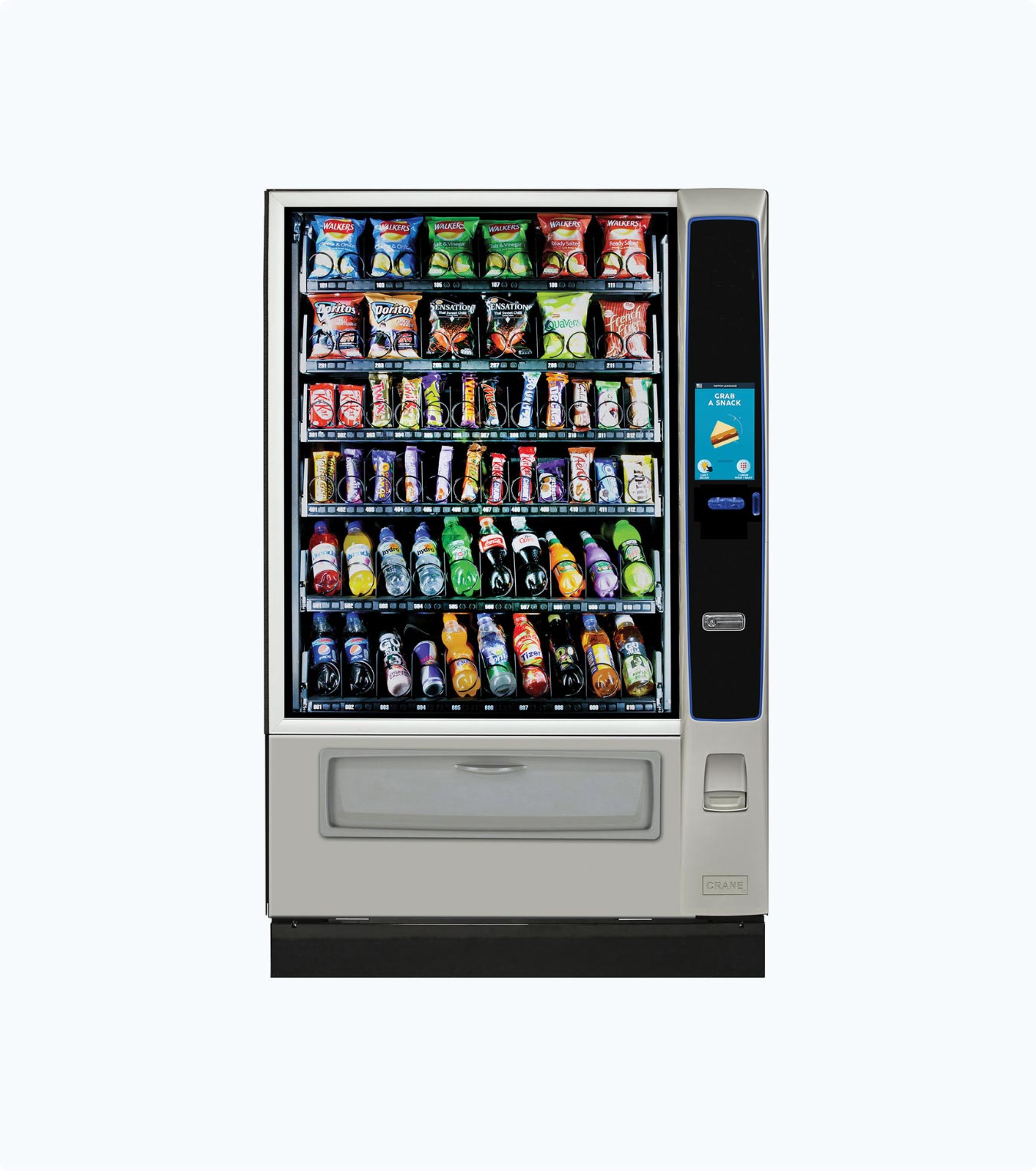 Crane MEDIA 2 Combo Chilled (4 Wide / 6 Wide) snack & combination machines vending machine