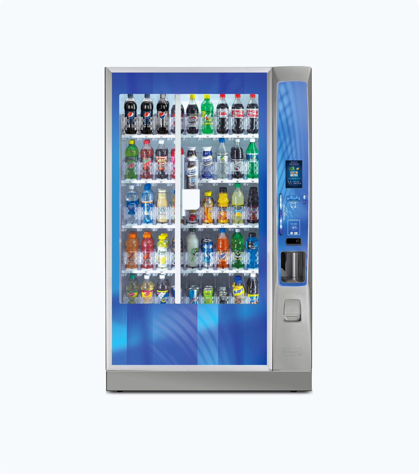 Crane MEDIA BevMax (7 Wide / 9 Wide) cold drink machines vending machine